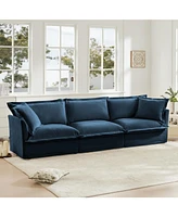 Modern 3-Seater Slipcovered Sofa with Plush Armrests and Deep Seat