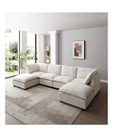 130" Modular Sectional Sofa with Ottoman