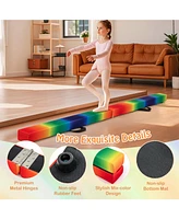 7 Feet Folding Portable Floor Balance Beam with Handles for Gymnasts