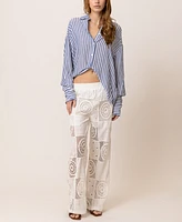 Line & Dot Women's Biva Quilted-Lace Pull-On Pants