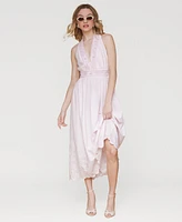 Avec Les Filles Women's Embroidered Cotton Midi Dress