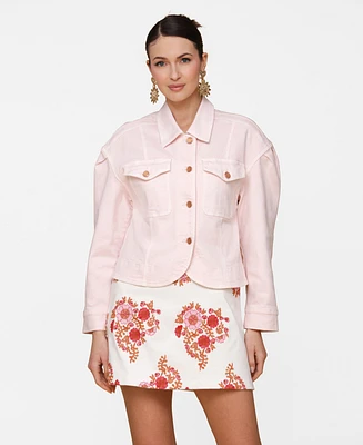 Avec Les Filles Women's Curved-Hem Shacket