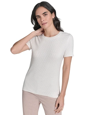 Calvin Klein Women's Short-Sleeve Textured Sweater