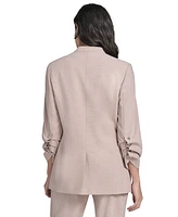 Calvin Klein Women's Textured 3/4-Sleeve One-Button Jacket
