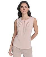Calvin Klein Women's Sleeveless Pleat-Neck Knit Top