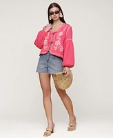 Avec Les Filles Women's Embroidered Peplum Jacket