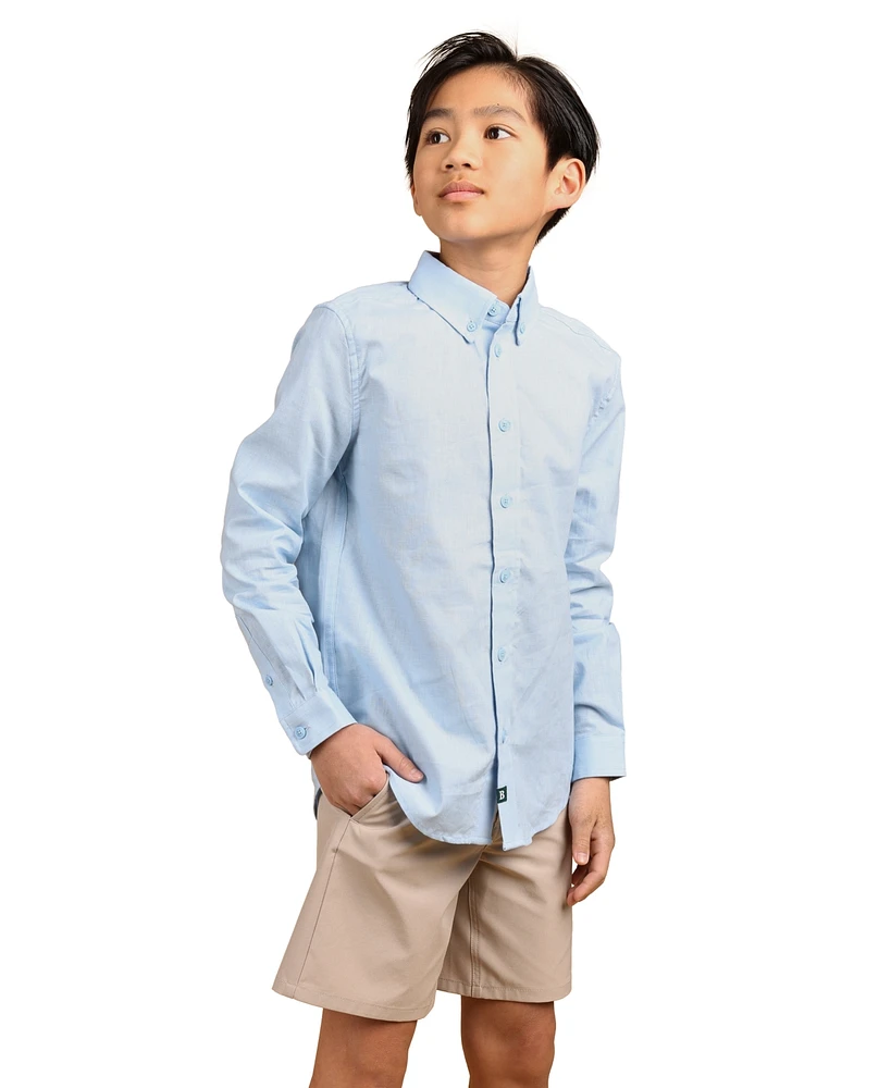 B By Brooks Brothers Big Boys Long Sleeve Oxford Shirt