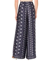 CeCe Women's Elastic-Waist Wide-Leg Flowy Pants