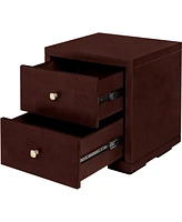Wooden 2-Drawer Nightstand – Solid and Composite Wood Construction