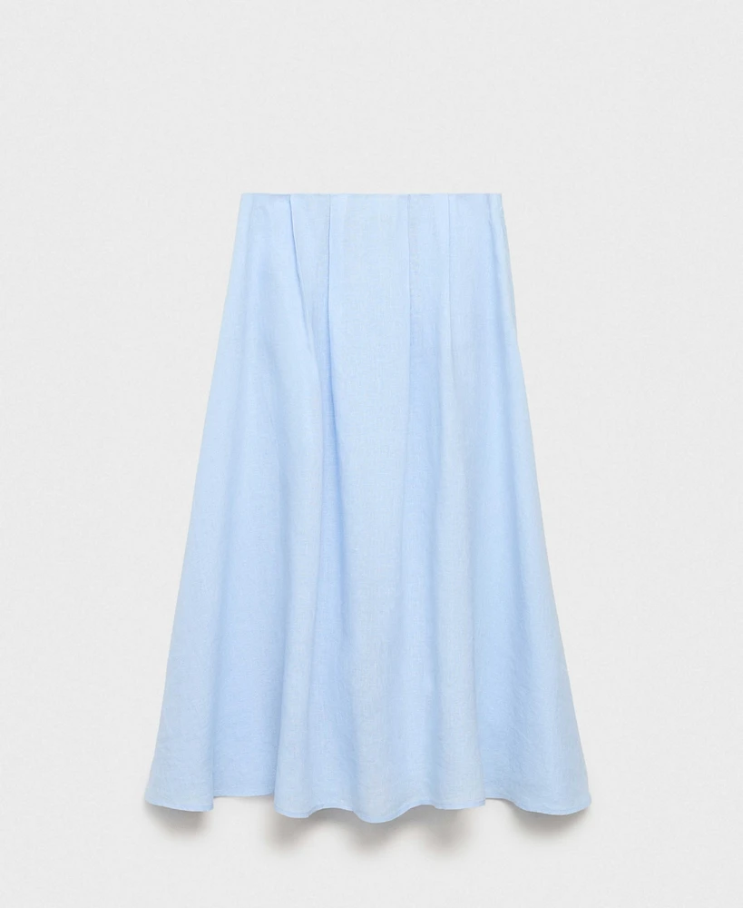 Mango Women's Pleat Detail Linen Skirts