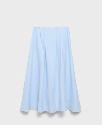 Mango Women's Pleat Detail Linen Skirts