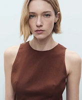 Mango Women's Combined Fabric Midi Dress
