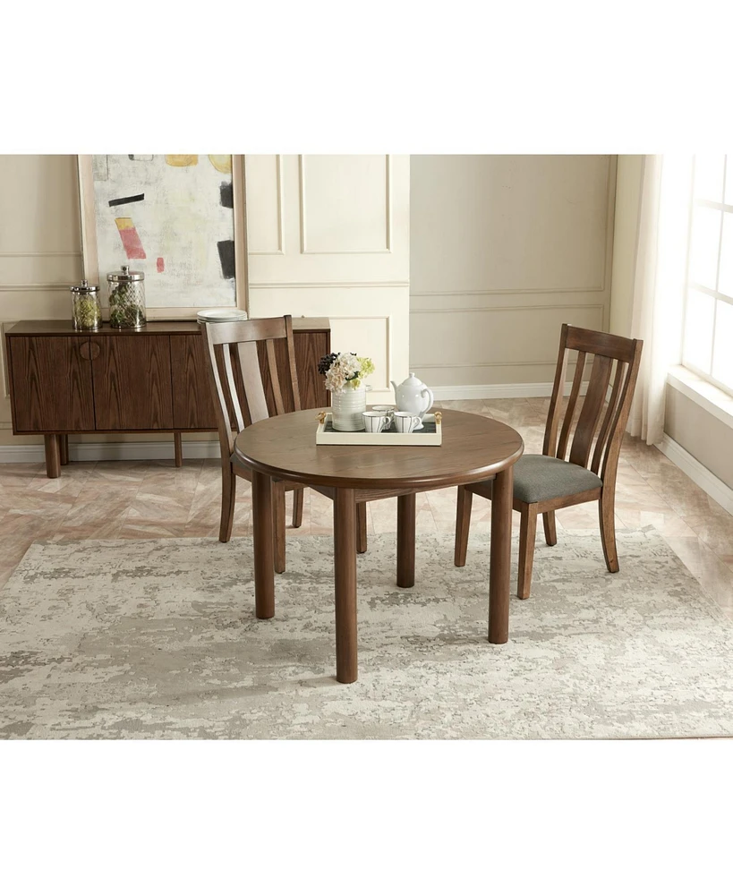 42" Round Dining Table for 4 Person, Retro Kitchen Table, Wooden Dinner Room Table with Solid Wood Legs for Home Kitchen Restaurant Living Room,