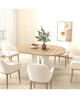 Farmhouse Expandable Dining Table, 59", White