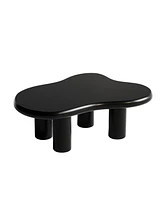 Modern Cloud Coffee Table with Solid Legs (Black)