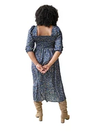 Ingrid + Isabel Maternity Breeze Midi Dress Blue Multi Blur Dot Xl