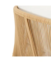 Acacia & Wicker Outdoor Club Chair, Soft Cushion, Brown & Beige