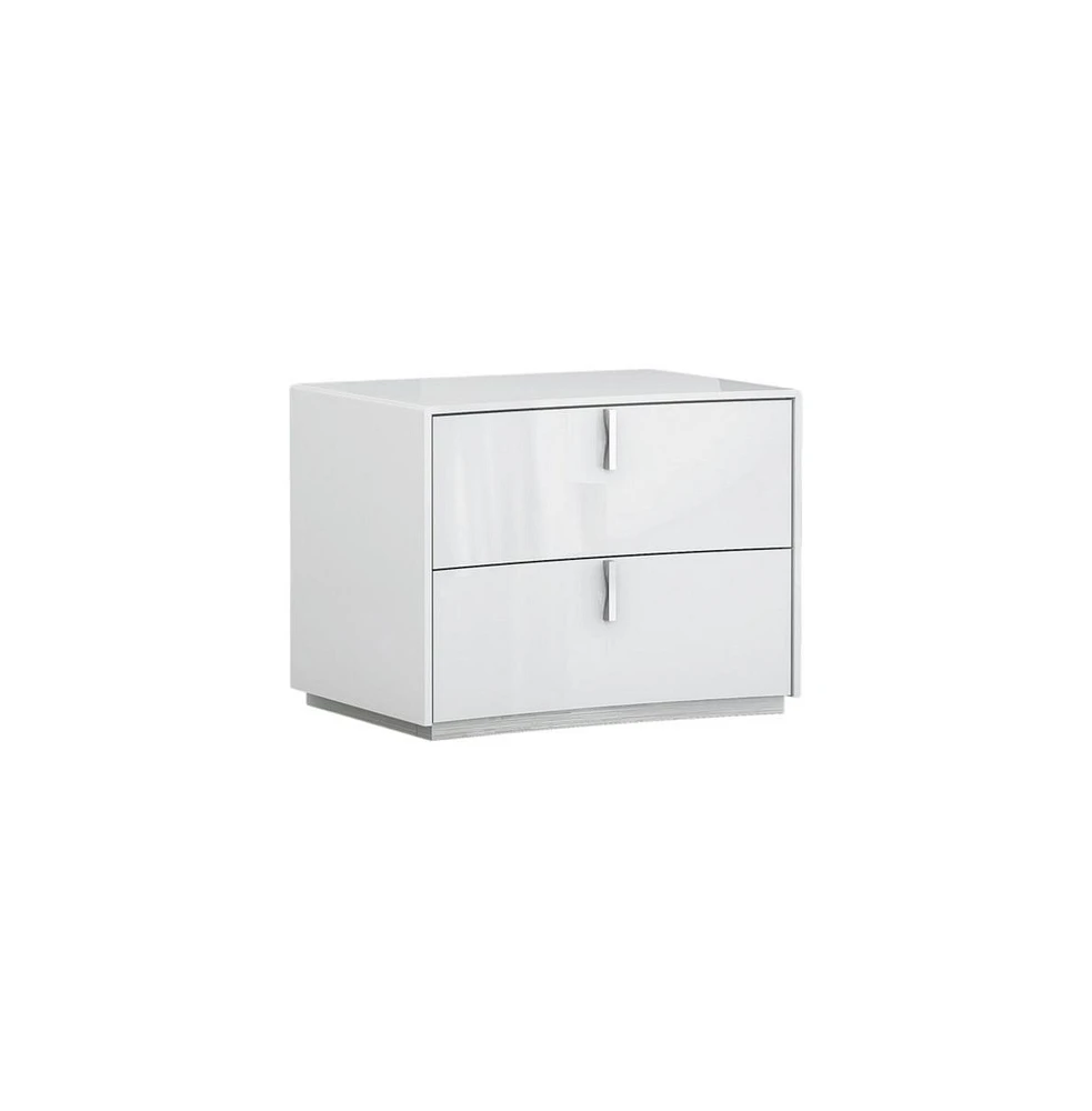 Contemporary Two-Drawer Nightstand – Manufactured Wood Design for Bedroom Storage