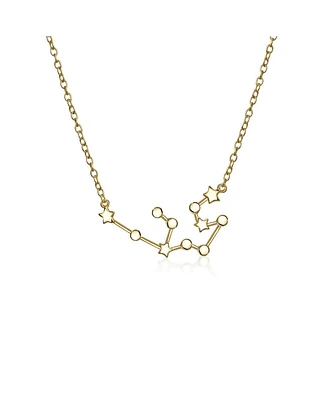 Bling Jewelry Delicate Celestial Astrology Zodiac Aquarius Constellation Stars Necklace Gold Plated Sterling Silver