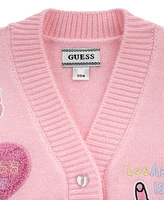 Guess Baby Girls Patch Applique Long Sleeve Cardigan Sweater
