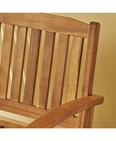 Streamdale Furniture Acacia Wood Rocking Love Seat Timeless Family Comfort for Generations