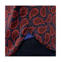 Luchiano Visconti Men's Black Purple Red Print shirt