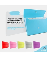 Accordion File Organizer Blue, 7 Pocket Expanding and Cover Folder with Labels, Plastic Portable Desktop Letter A4 Paper, 1 Pc – by Enday