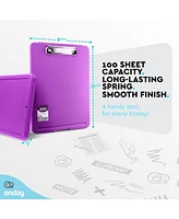 Clipboard with Storage Pink, Letter Size Storage Clipboard with Compartments Case for Nurse Teachers Plastic Translucent Holds 100 Sheets Also Avail.