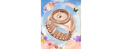 Fossil Women's Watch Ring Two-Hand Rose Gold-Tone Stainless Steel 15mm