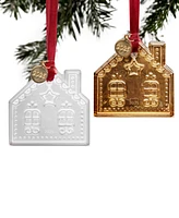 Orrefors 2025 Annual Holiday 21-Karat Gold Gingerbread House Ornament