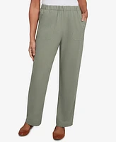 Alfred Dunner Petite Copper Canyon Patch Pocket Medium Length Elastic Waistband Pants