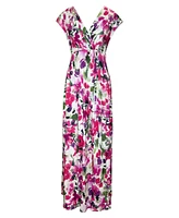 Alie Street London Women's Sophia V-Neck Short Sleeve Maxi Dress