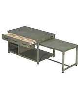 Extendable Kitchen Island Cart w/ Power Outlets