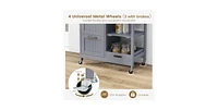 Rolling Kitchen Island Utility Storage Cart with 3 Large Drawers