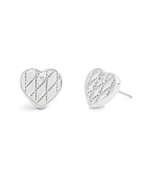 Coach Signature Quilted Heart Bag Stud Earrings