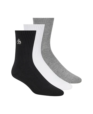 Scotch & Soda Men's 3-Pack Ribbed Cushion Crew Socks