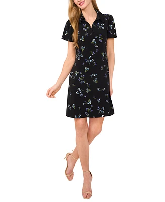 CeCe Women's Short-Sleeve Floral-Print Polo Dress