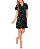 CeCe Women's Short-Sleeve Floral-Print Polo Dress
