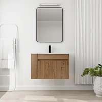 30 Inch Bathroom Vanity With Ceramic Basin And Adjust Open Shelf