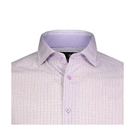 Luchiano Visconti Men's Check Print Long Sleeve shirt