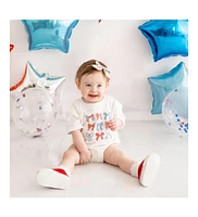 Sweet Wink Baby Girls Patriotic Cutie Short Sleeve Romper