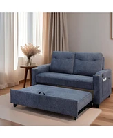 Modern Velvet 3-in-1 Sofa with Pullout Bed, Convertible Sleeper