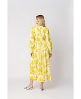Raishma Studio Women's Aaliyah Yellow Cotton Dress
