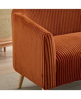 Modern Corduroy Loveseat Sofa, 2-Seater for Small Spaces