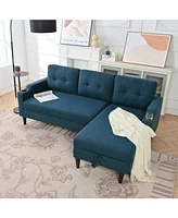 Spacious and Comfortable Modern Sofa with Built-In Storage and Adjustable Leg Rest