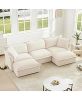 U-Shaped Sectional with French Edges