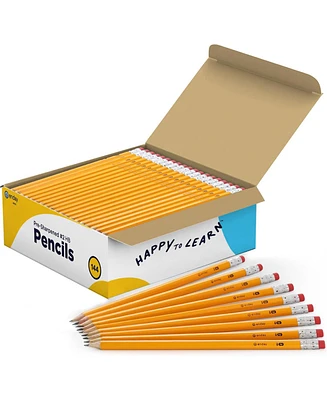 Enday #2 Pencils Bulk - 144 Pack, Pre-Sharpened Wood-Cased Yellow Pencils for Office and Classroom Supplies