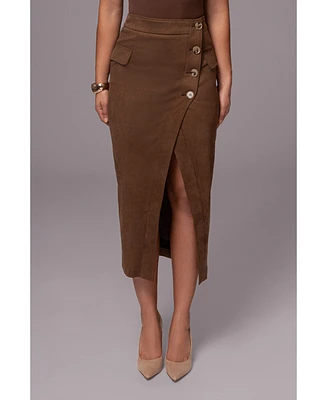 Jluxlabel Women's Audrey Suede Midi Skirt
