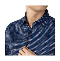 Luchiano Visconti Men's Multicolor Circle Print Shirt