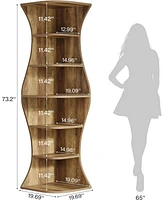 Tribesigns 73.2" Tall Corner Bookcase, Farmhouse 6-Tier Corner Shelf for Small Space, Freestanding Bookshelf Display Shelf Plant Stand, Living Ro